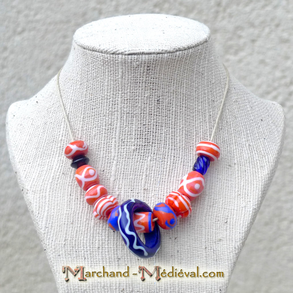 Viking glass sale bead necklace