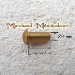 Brass rivets : Ø 4 mm