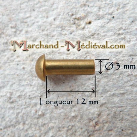 Brass rivets : Ø 3 mm 